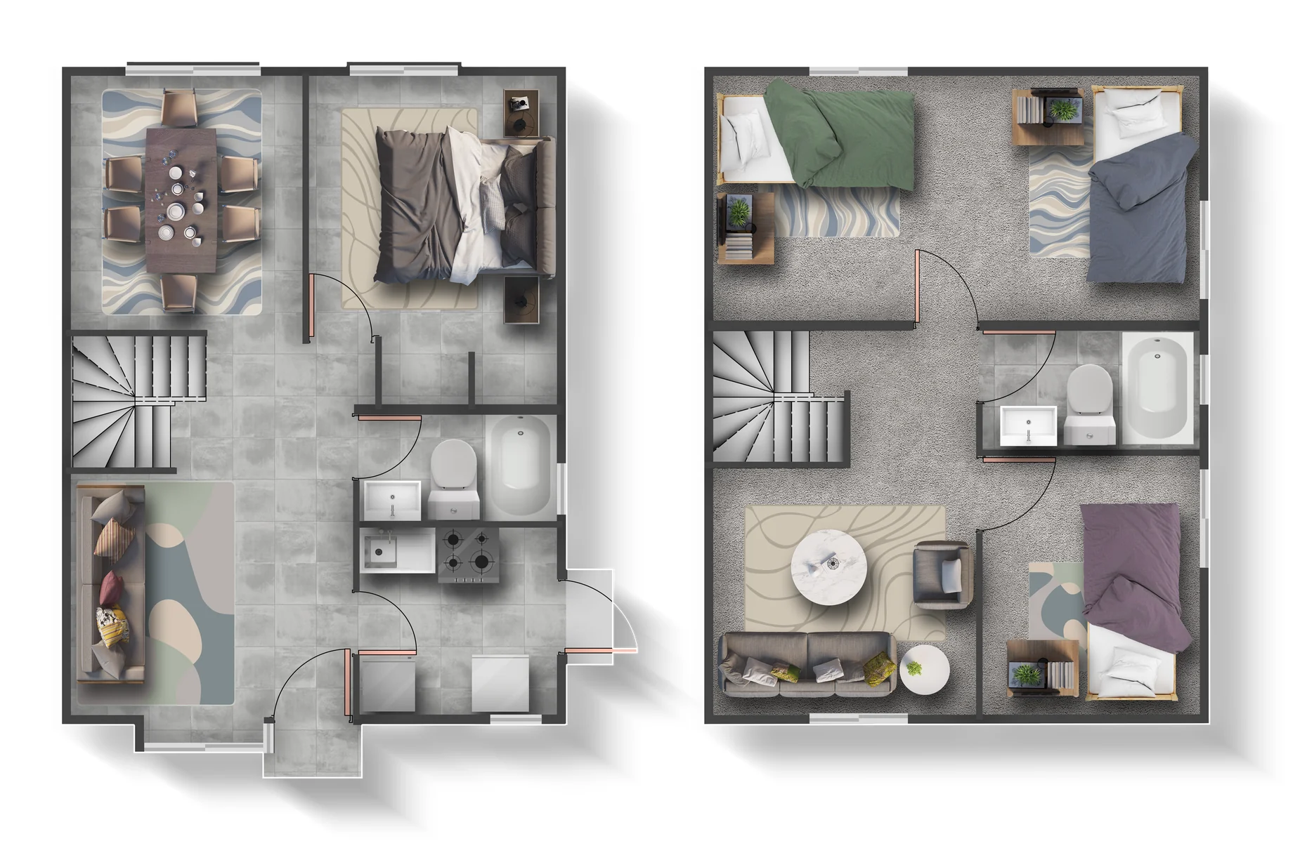 Planta de la casa Zaragoza, primer y segundo piso